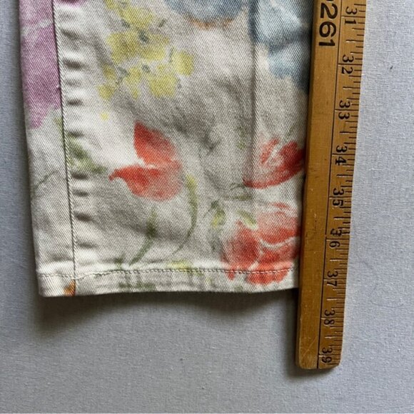 Lauren Jeans Co. Jeans Floral Denim Straight Leg Pockets Sz 12 - Picture 10 of 13